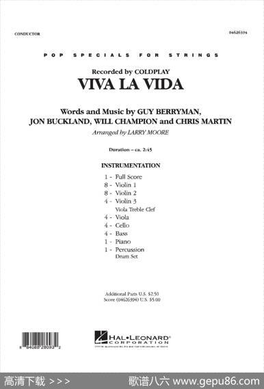 VIVALAVIDA（总谱）