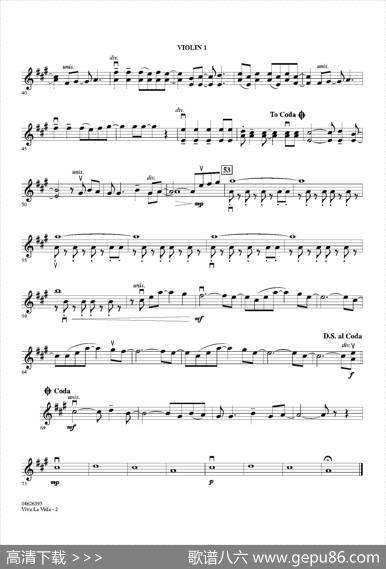 VIVALAVIDA（第一小提琴分谱）