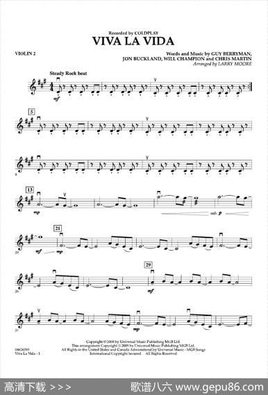 VIVALAVIDA（第二小提琴分谱）