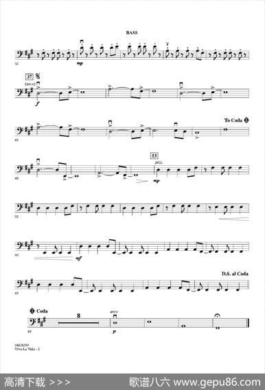 VIVALAVIDA（贝司分谱）