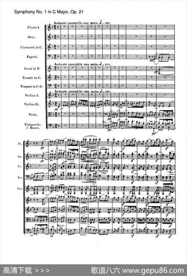 SymphonyNo.1inCMajorOp.21（Ⅱ）（交响乐总谱）|Beethoven