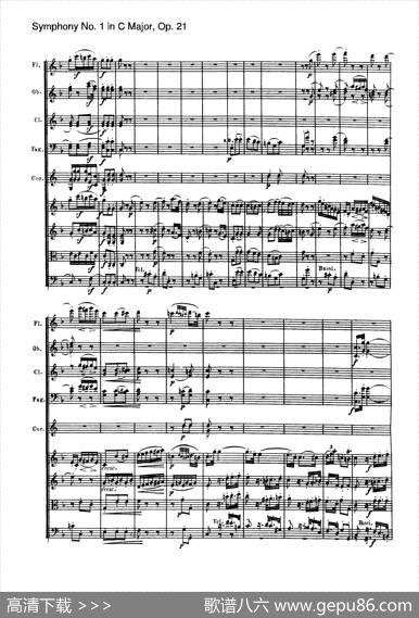 SymphonyNo.1inCMajorOp.21（Ⅱ）（交响乐总谱）|Beethoven