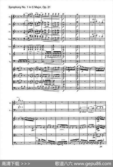 SymphonyNo.1inCMajorOp.21（Ⅱ）（交响乐总谱）|Beethoven