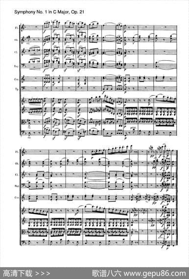 SymphonyNo.1inCMajorOp.21（Ⅱ）（交响乐总谱）|Beethoven