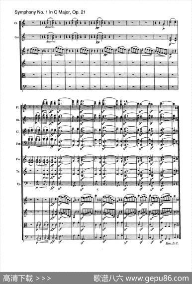 SymphonyNo.1inCMajorOp.21（Ⅲ）（交响乐总谱）|Beethoven