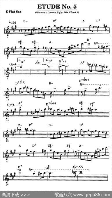 ETUDENo.5（中音萨克斯超吹练习曲）