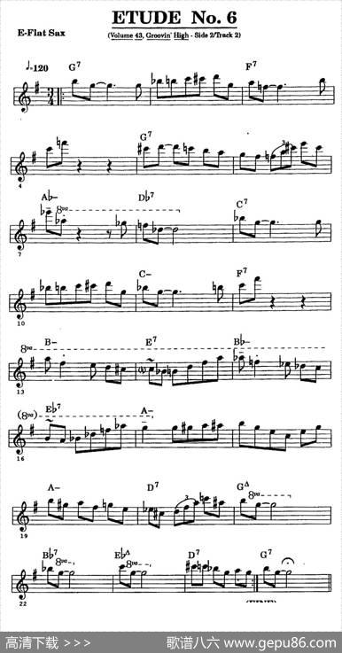 ETUDENo.6（中音萨克斯超吹练习曲）