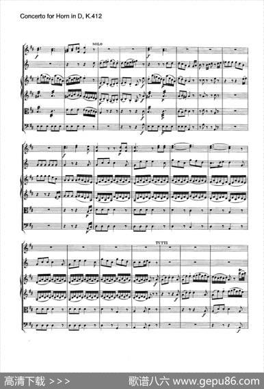 ConcertoforHorninD，K.412（D大调第一圆号协奏曲K412号作品）