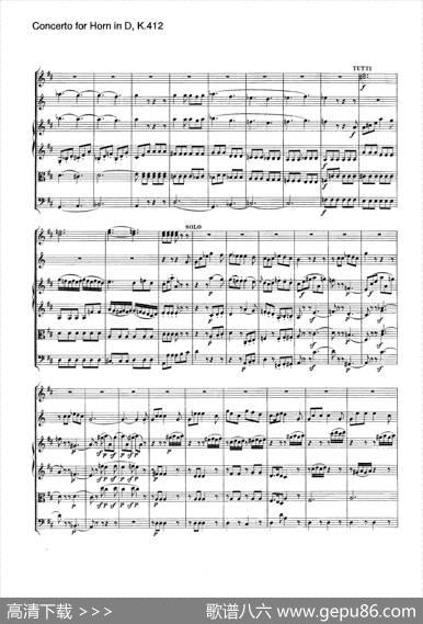 ConcertoforHorninD，K.412（D大调第一圆号协奏曲K412号作品）