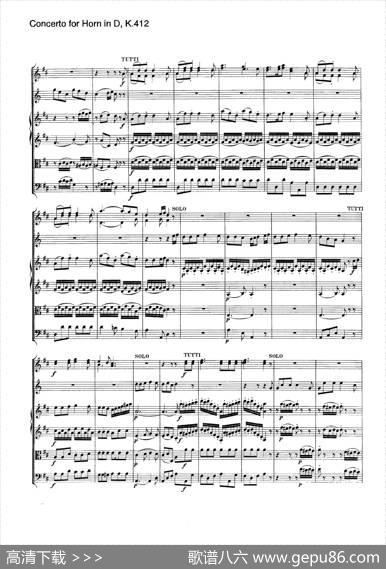 ConcertoforHorninD，K.412（D大调第一圆号协奏曲K412号作品）