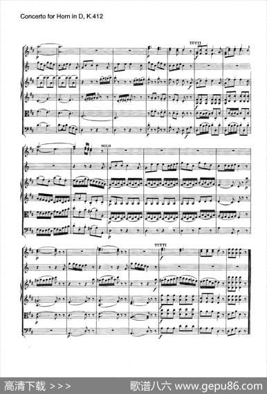 ConcertoforHorninD，K.412（D大调第一圆号协奏曲K412号作品）