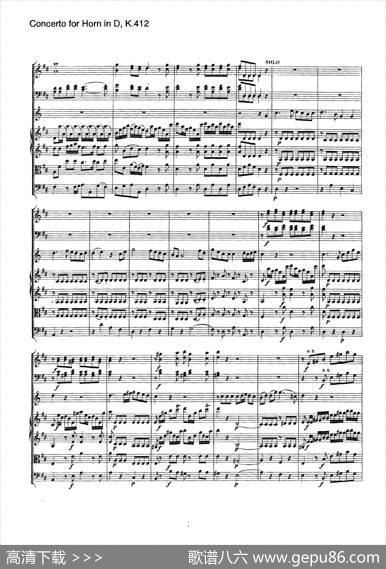 ConcertoforHorninD，K.412（D大调第一圆号协奏曲K412号作品）