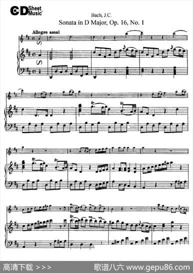 SonatainDMajor,Op.16No.1（小提琴+钢琴伴奏）|Bach（巴赫）