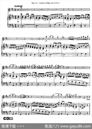 SonatainDMajor,Op.16No.1（小提琴+钢琴伴奏）|Bach（巴赫）