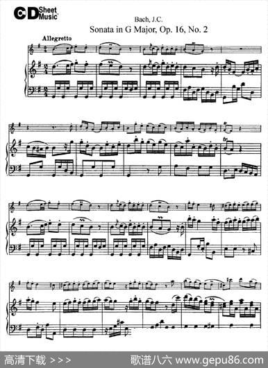 SonatainDMajor,Op.16No.2（小提琴+钢琴伴奏）|Bach（巴赫）