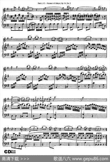 SonatainDMajor,Op.16No.2（小提琴+钢琴伴奏）|Bach（巴赫）