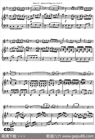 SonatainDMajor,Op.16No.2（小提琴+钢琴伴奏）|Bach（巴赫）