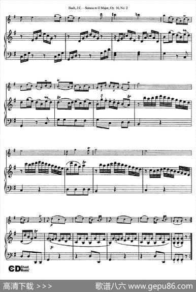 SonatainDMajor,Op.16No.2（小提琴+钢琴伴奏）|Bach（巴赫）