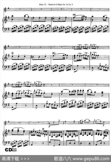 SonatainDMajor,Op.16No.2（小提琴+钢琴伴奏）|Bach（巴赫）