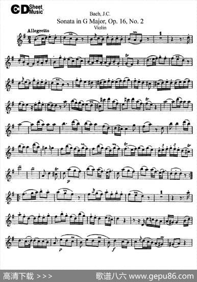 SonatainDMajor,Op.16No.2|J·S·Bach（巴赫）