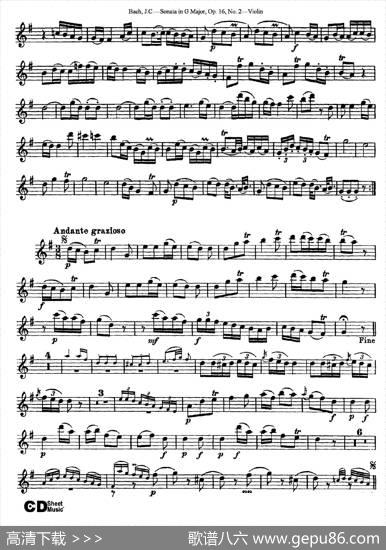 SonatainDMajor,Op.16No.2|J·S·Bach（巴赫）