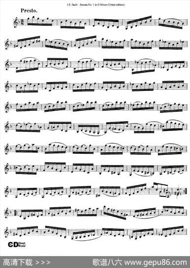 6ViolinSonatasandPartitas1.SonataNo.1GMinor（Urtextedition）|J·S·Bach（巴赫）