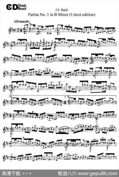 6ViolinSonatasandPartitas2.PartitaNo.1BMinor（Urtextedition）|J·S·Bach（巴赫）