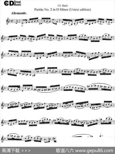 6ViolinSonatasandPartitas4.PartitaNo.2inDMinor（Urtextedition）|J·S·Bach（巴赫）