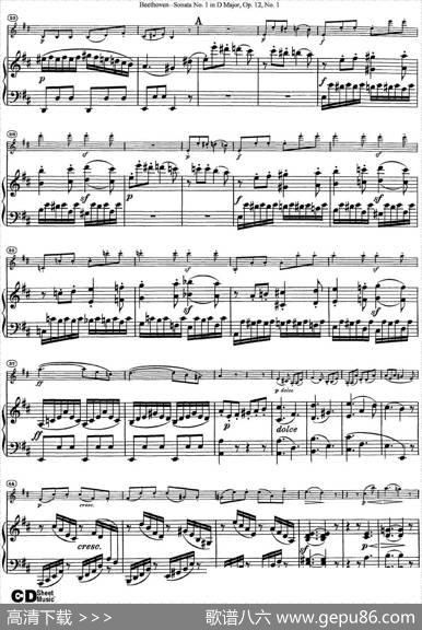 ViolinSonataNo.1inDMajorOp.12No.1（小提琴+钢琴伴奏）