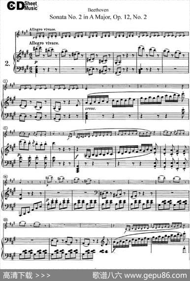 ViolinSonataNo.2inAMajorOp.12No.2（小提琴+钢琴伴奏）