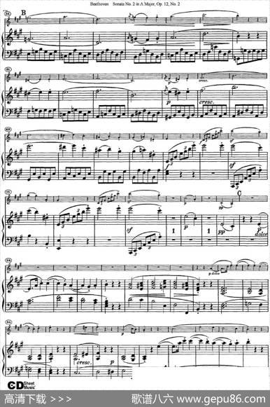 ViolinSonataNo.2inAMajorOp.12No.2（小提琴+钢琴伴奏）