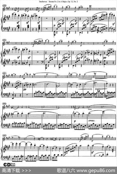 ViolinSonataNo.2inAMajorOp.12No.2（小提琴+钢琴伴奏）