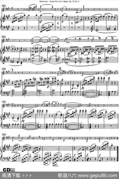 ViolinSonataNo.2inAMajorOp.12No.2（小提琴+钢琴伴奏）