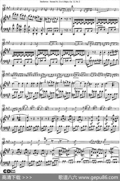 ViolinSonataNo.2inAMajorOp.12No.2（小提琴+钢琴伴奏）