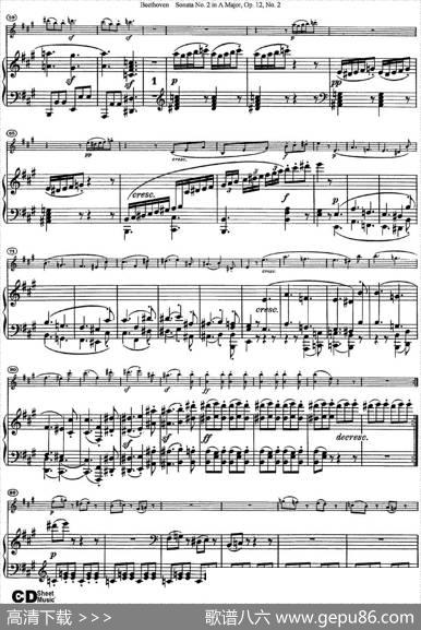 ViolinSonataNo.2inAMajorOp.12No.2（小提琴+钢琴伴奏）