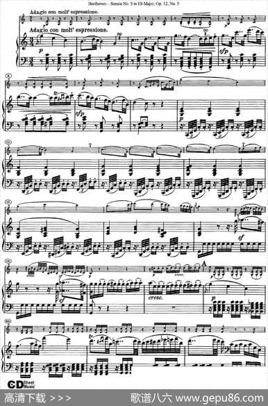 ViolinSonataNo.3inEbMajorOp.12No.3（小提琴+钢琴伴奏）