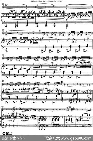 ViolinSonataNo.3inEbMajorOp.12No.3（小提琴+钢琴伴奏）