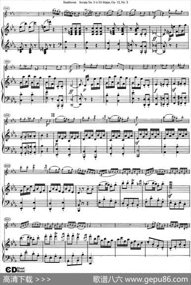 ViolinSonataNo.3inEbMajorOp.12No.3（小提琴+钢琴伴奏）