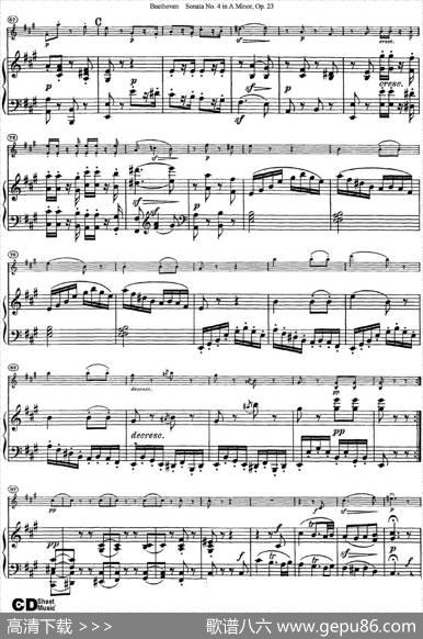 ViolinSonataNo.4inAMinorOp.23（小提琴+钢琴伴奏）