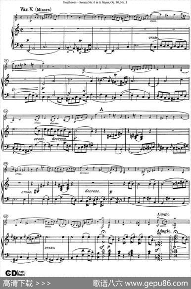 ViolinSonataNo.6inAMajorOp.30No.1（小提琴+钢琴伴奏）