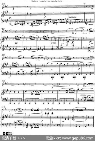 ViolinSonataNo.6inAMajorOp.30No.1（小提琴+钢琴伴奏）