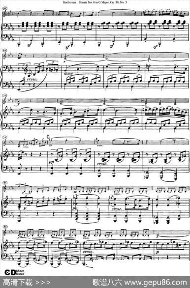 ViolinSonataNo.8inGMajorOp.30No.3（小提琴+钢琴伴奏）