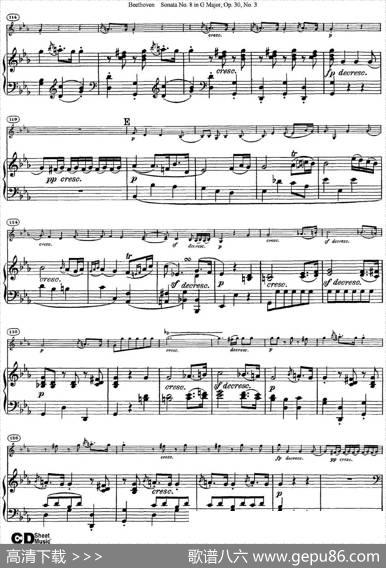 ViolinSonataNo.8inGMajorOp.30No.3（小提琴+钢琴伴奏）