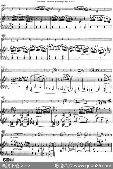 ViolinSonataNo.8inGMajorOp.30No.3（小提琴+钢琴伴奏）