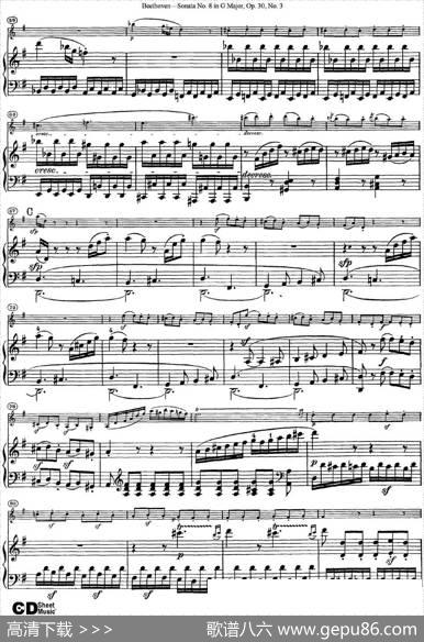 ViolinSonataNo.8inGMajorOp.30No.3（小提琴+钢琴伴奏）
