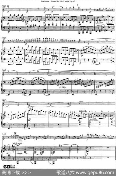 ViolinSonataNo.9inAMajorOp.47（小提琴+钢琴伴奏）