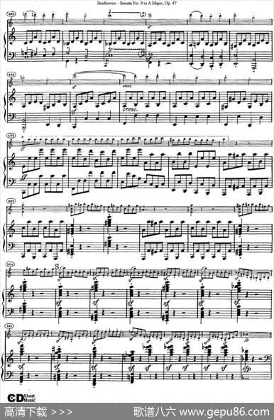 ViolinSonataNo.9inAMajorOp.47（小提琴+钢琴伴奏）