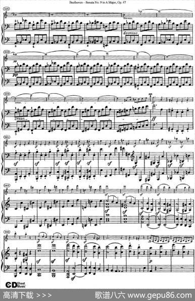 ViolinSonataNo.9inAMajorOp.47（小提琴+钢琴伴奏）