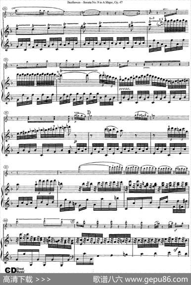 ViolinSonataNo.9inAMajorOp.47（小提琴+钢琴伴奏）