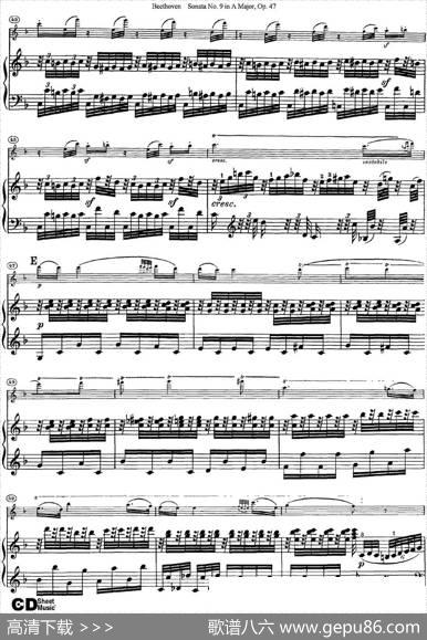 ViolinSonataNo.9inAMajorOp.47（小提琴+钢琴伴奏）